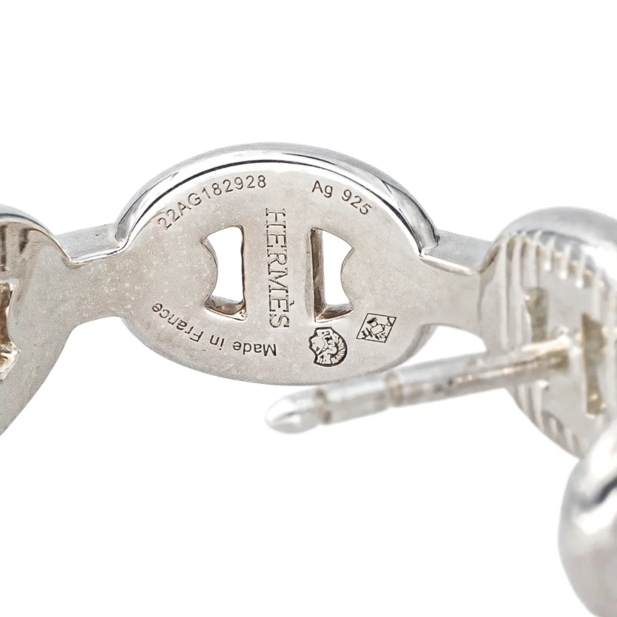 Hermès Boucles d'oreilles Mono-boucle Chaîne d'ancre Argent – Image 8