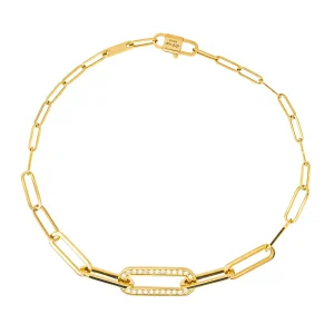 Dinh van Bracelet Maillon petit modèle Or jaune Diamant