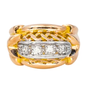 Bague Or rose, Platine Diamant