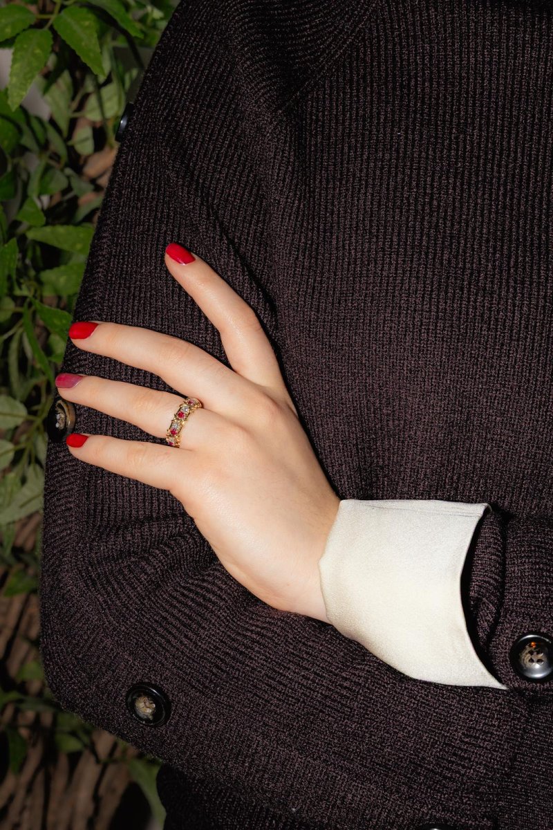 Tiffany & co Bague Sixteen stone Or jaune, Platine Rubis, Diamant – Image 3