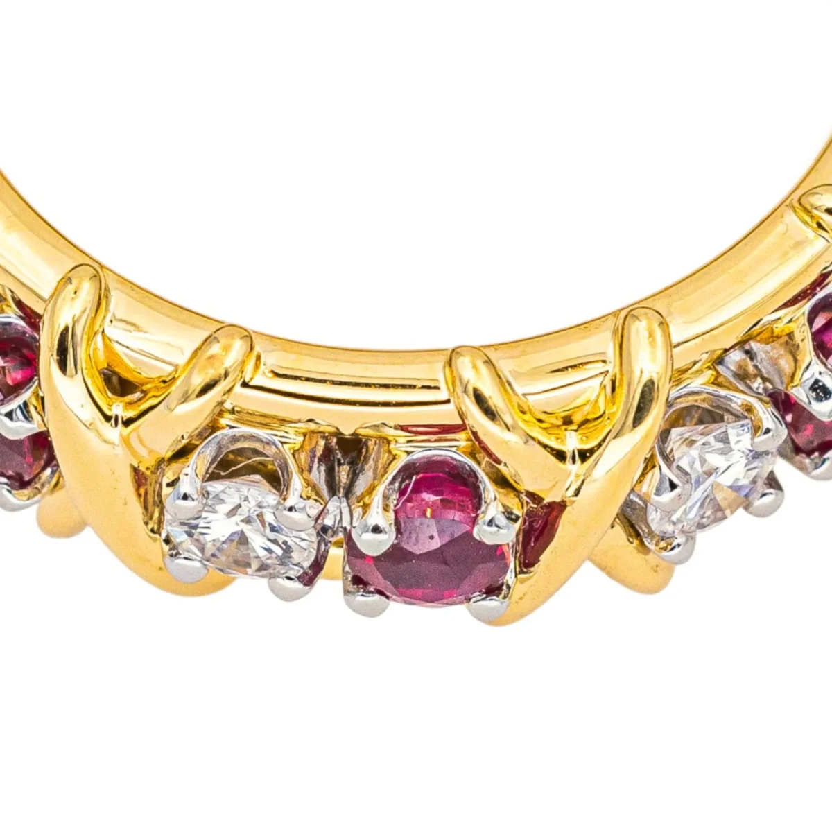 Tiffany & co Bague Sixteen stone Or jaune, Platine Rubis, Diamant – Image 9
