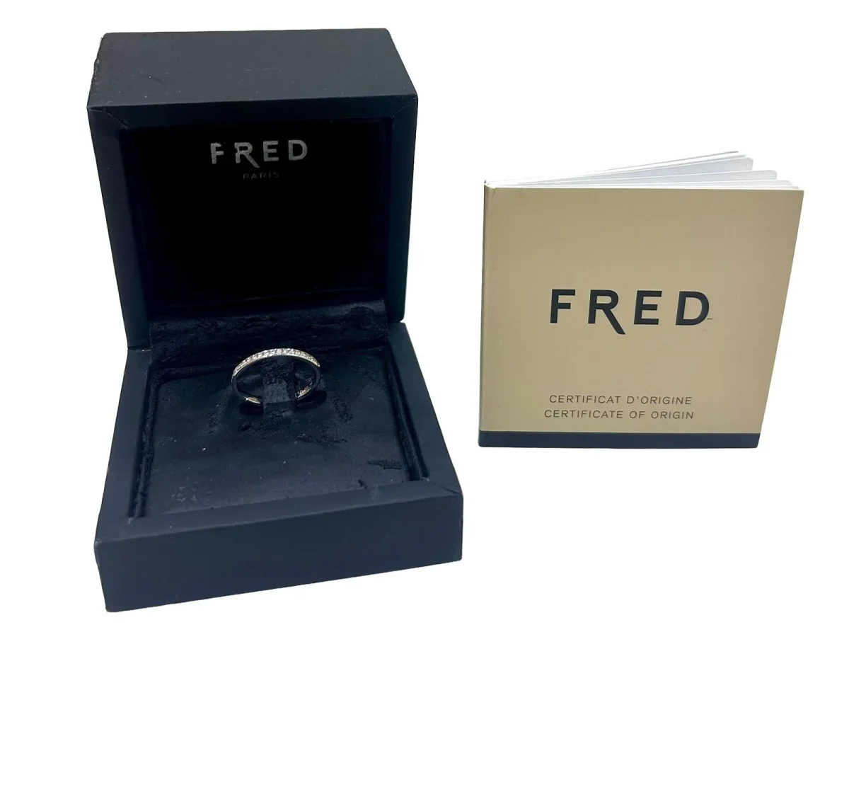 Fred Bague Demi alliance Fred for love Platine Diamant – Image 4
