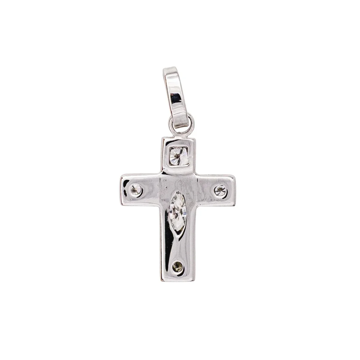 Pendentif Croix Or blanc Diamant – Image 5