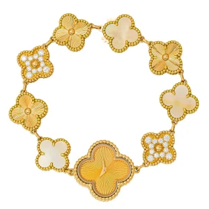 Van cleef & arpels Montre Sweet alhambra Or jaune Diamant, Nacre