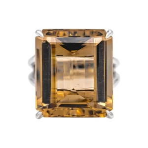 Stern Bague  Or blanc Quartz fumé