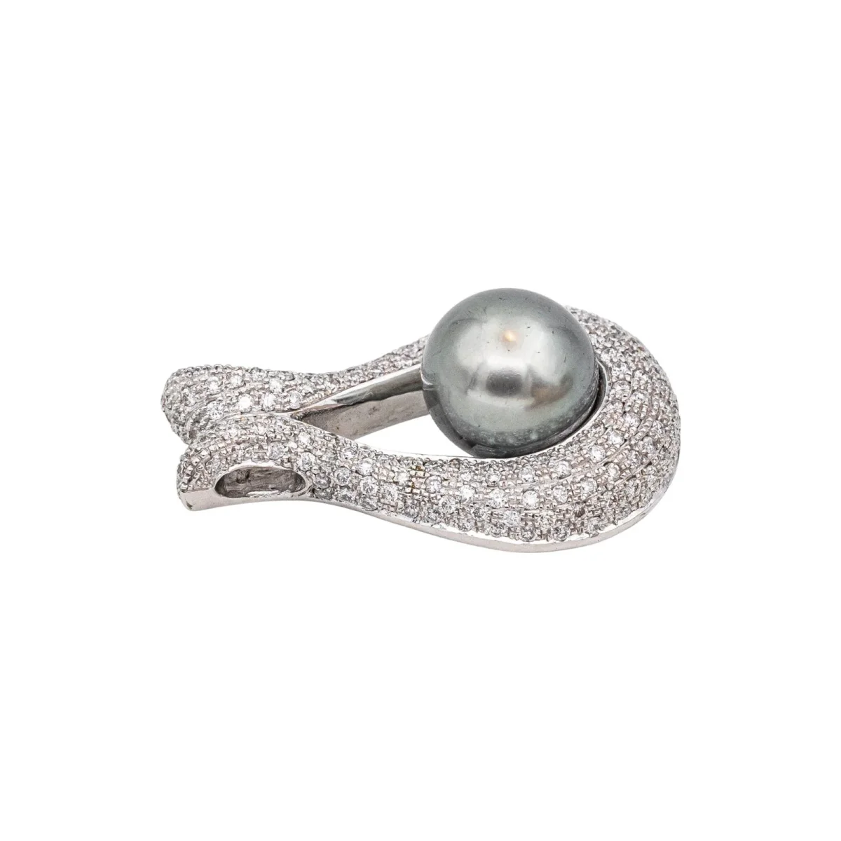 Pendentif Or blanc Perle, Diamant – Image 3
