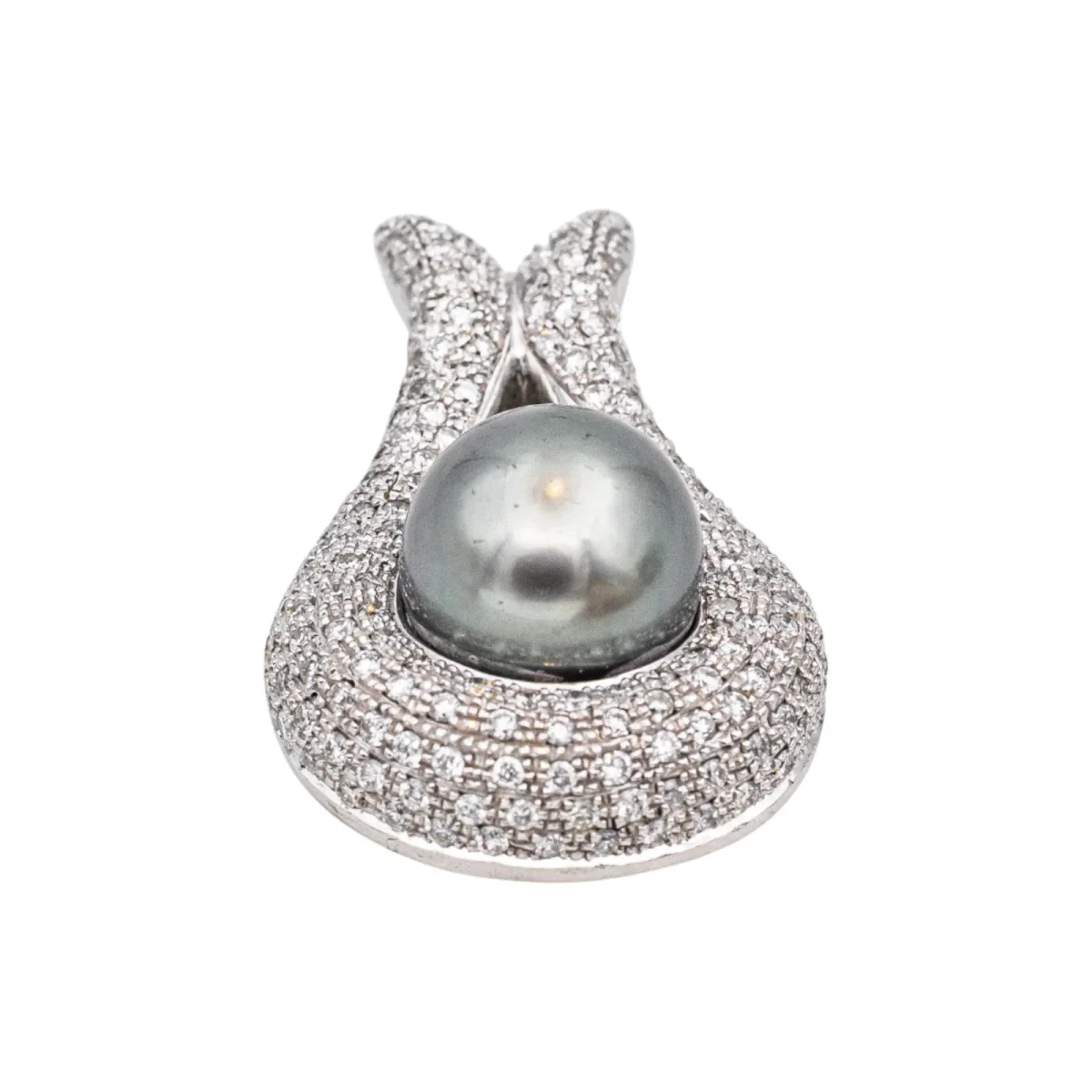 Pendentif Or blanc Perle, Diamant – Image 4