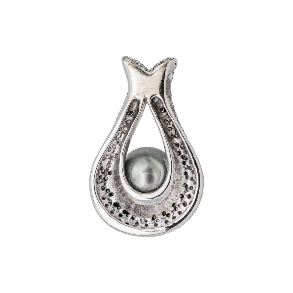 Pendentif Or blanc Perle, Diamant – Image 5
