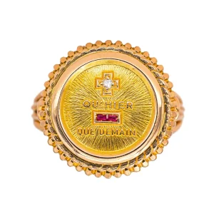 Augis Bague Plus qu'hier - que demain Or rose, Or jaune Diamant, Rubis