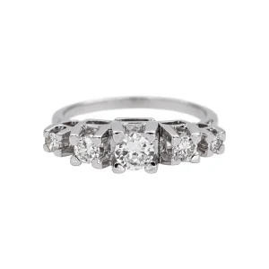 Bague Jarretière Platine Diamant