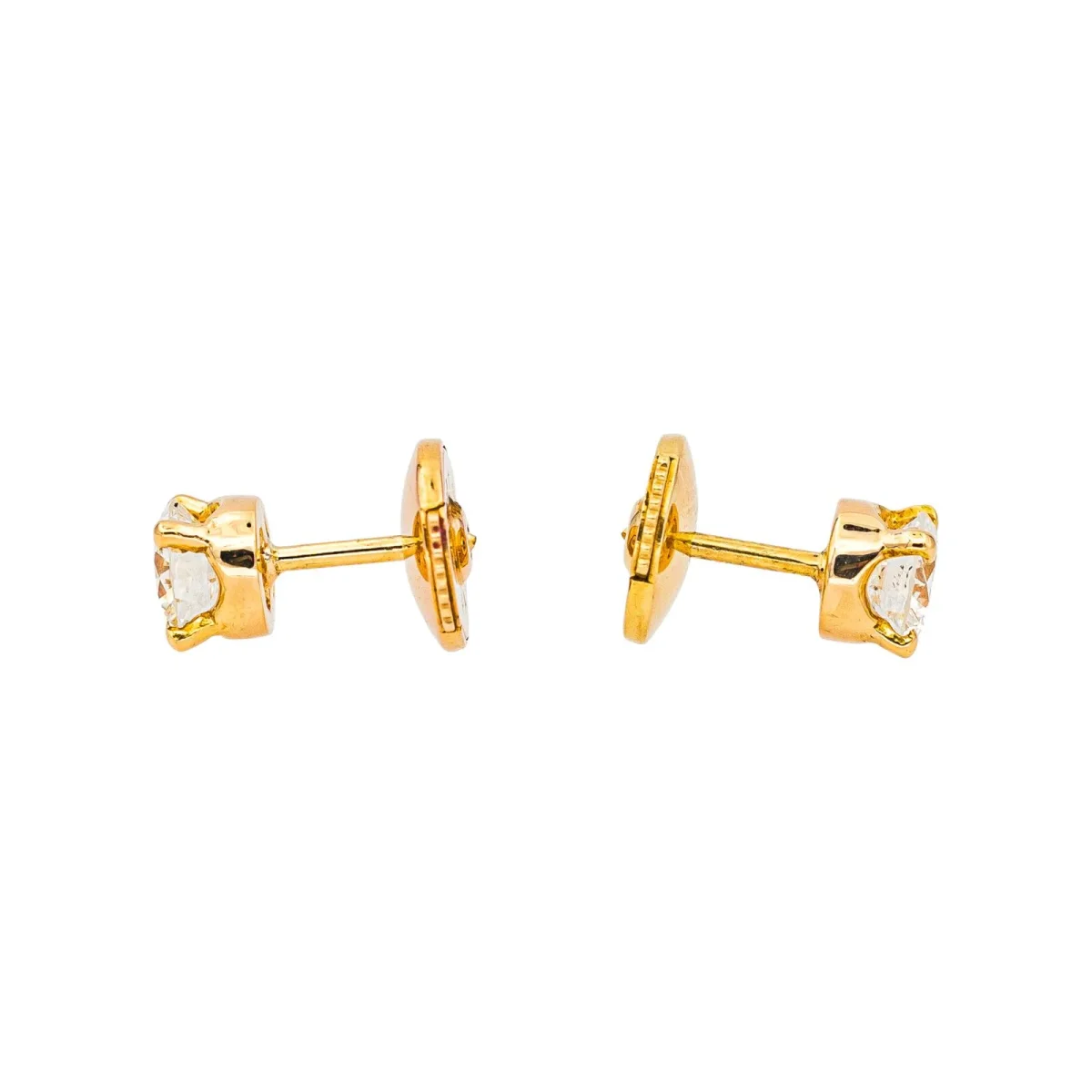 Boucles d'oreilles Puces Or jaune Diamant – Image 5
