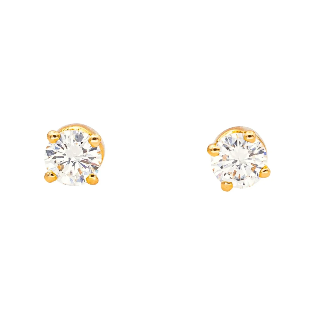 Boucles d'oreilles Puces Or jaune Diamant – Image 8