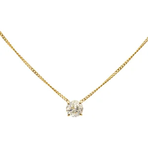 Collier Solitaire Or jaune Diamant
