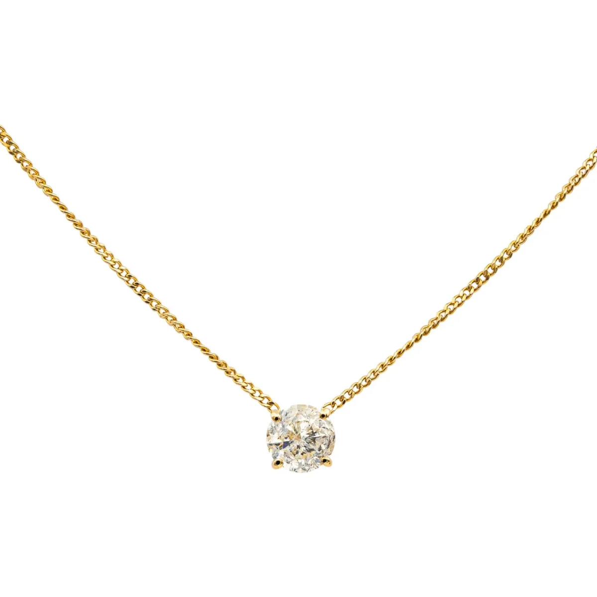 Collier Solitaire Or jaune Diamant