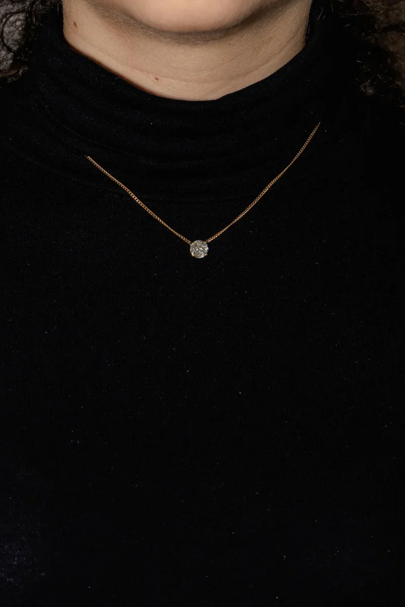 Collier Solitaire Or jaune Diamant – Image 3