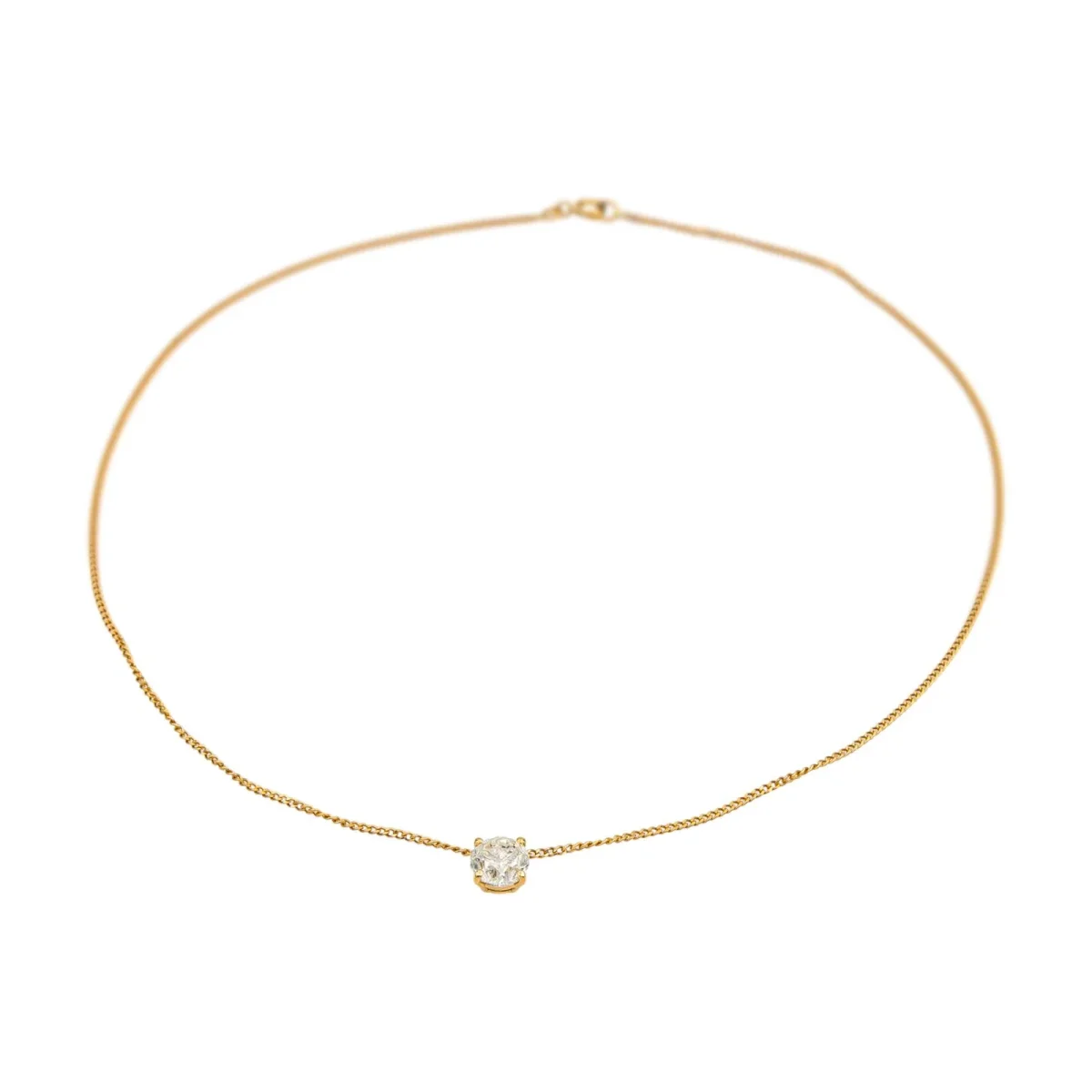 Collier Solitaire Or jaune Diamant – Image 6
