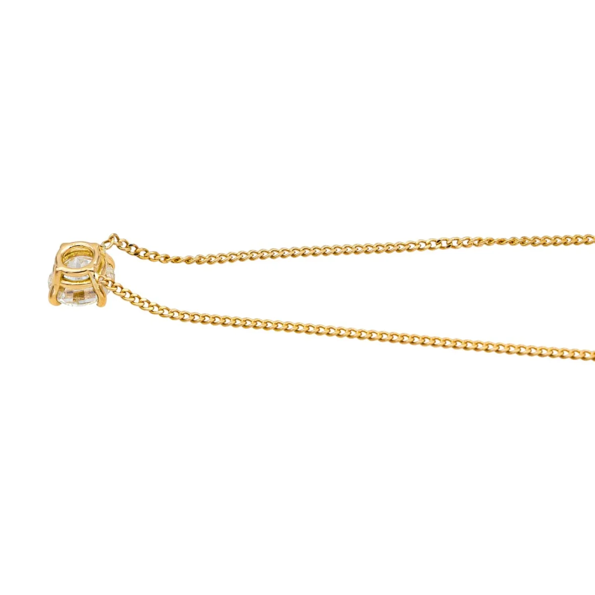 Collier Solitaire Or jaune Diamant – Image 7