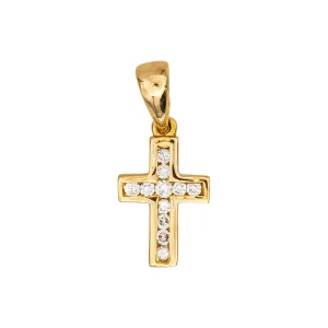 Pendentif Croix Or jaune Diamant