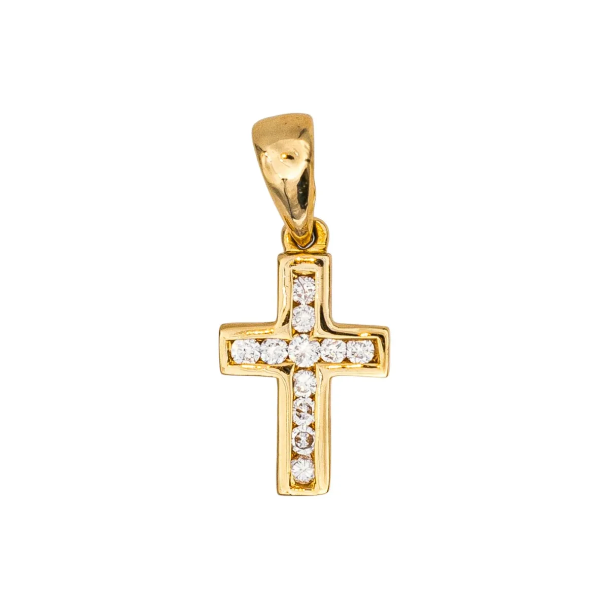 Pendentif Croix Or jaune Diamant – Image 2