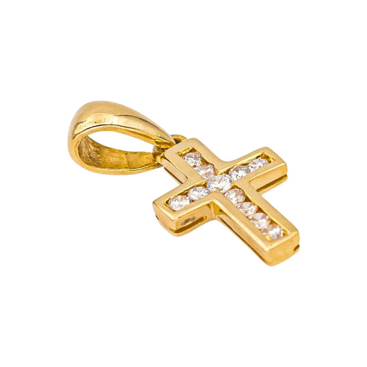 Pendentif Croix Or jaune Diamant – Image 4
