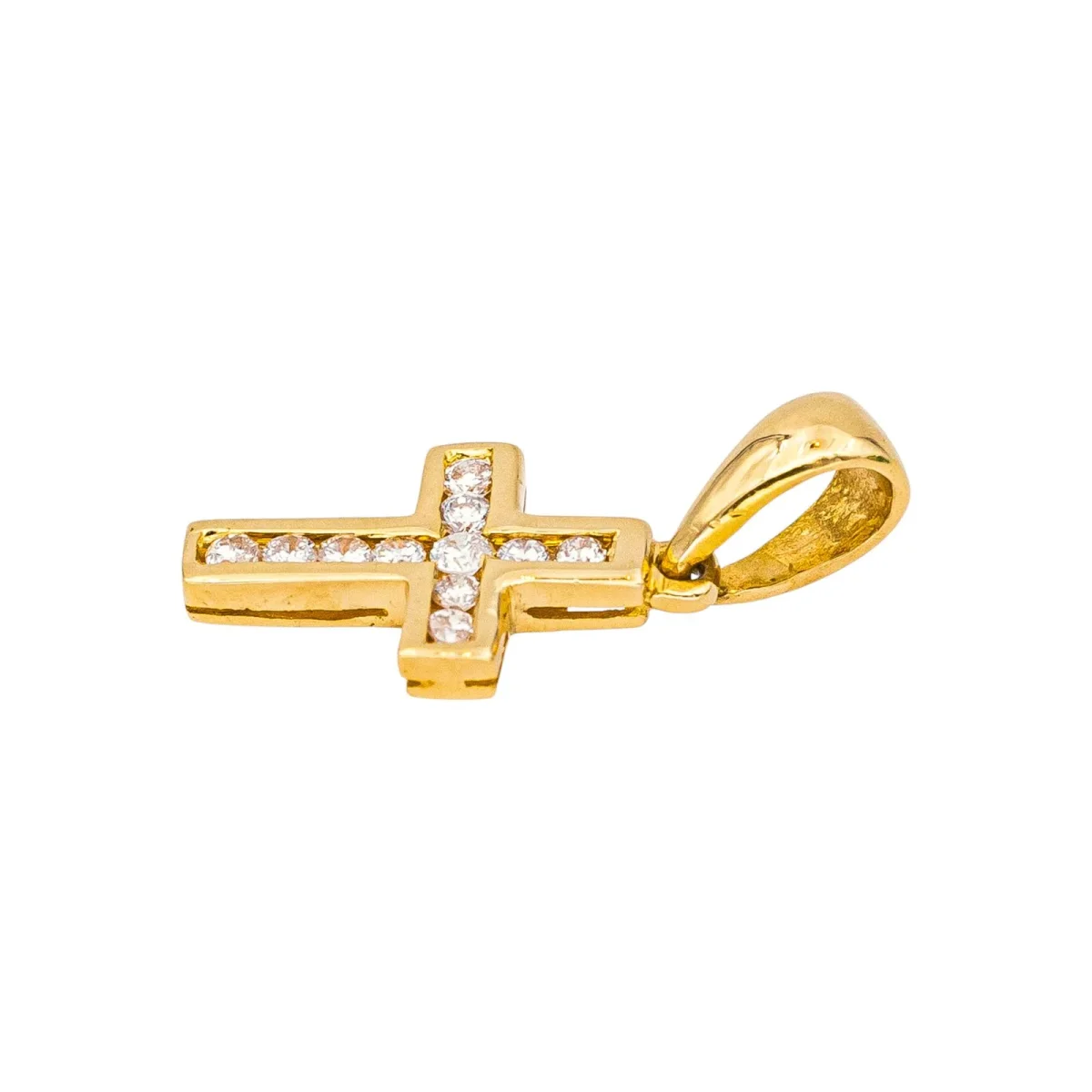 Pendentif Croix Or jaune Diamant – Image 6