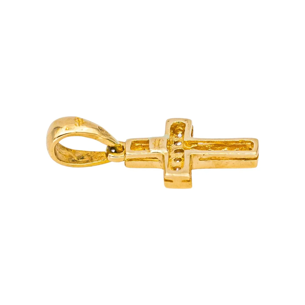 Pendentif Croix Or jaune Diamant – Image 7