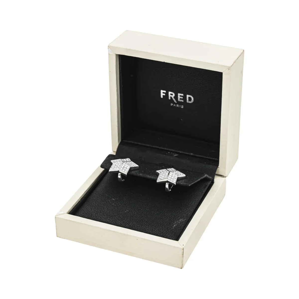 Fred Boucles d'oreilles Lucifer Or blanc Diamant – Image 4