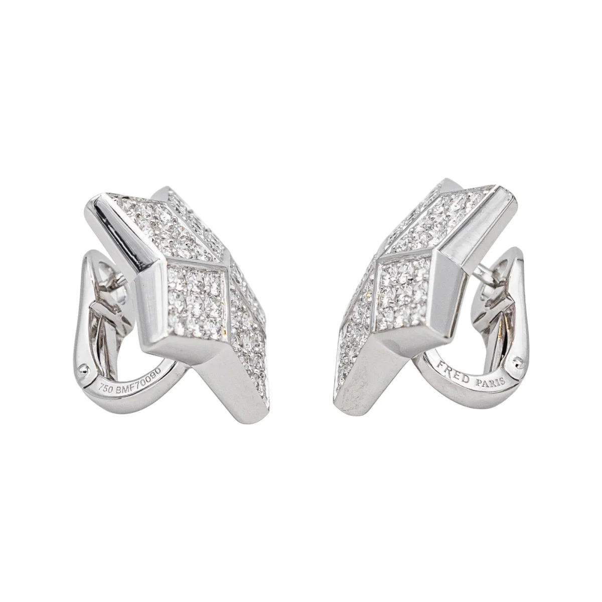 Fred Boucles d'oreilles Lucifer Or blanc Diamant – Image 7