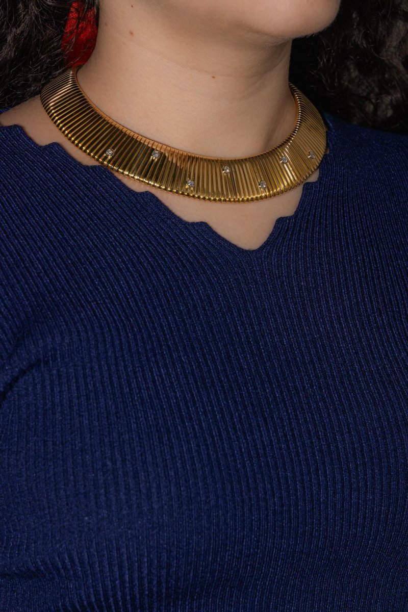 Weingrill Collier Tubogas Or jaune Diamant – Image 3