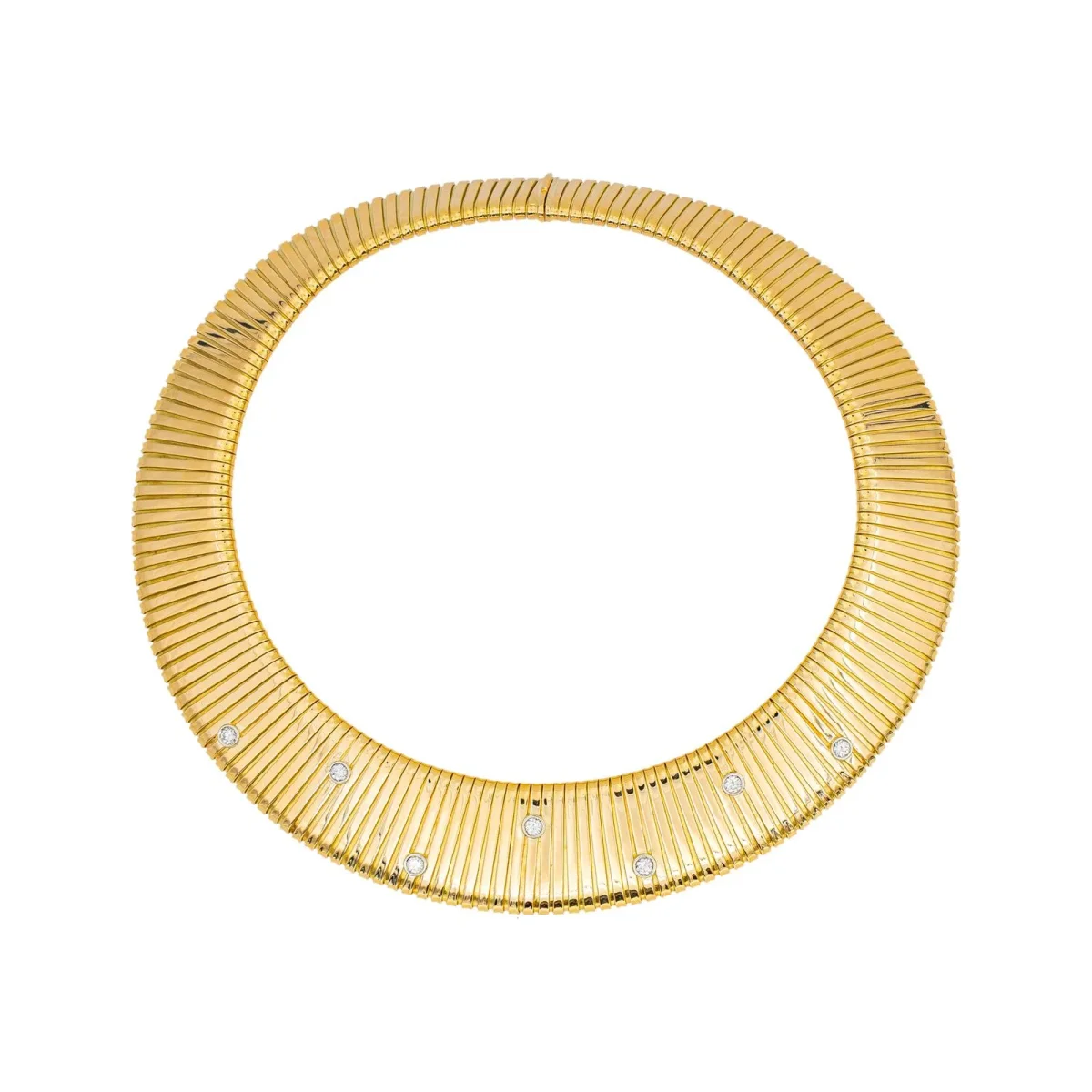 Weingrill Collier Tubogas Or jaune Diamant – Image 4