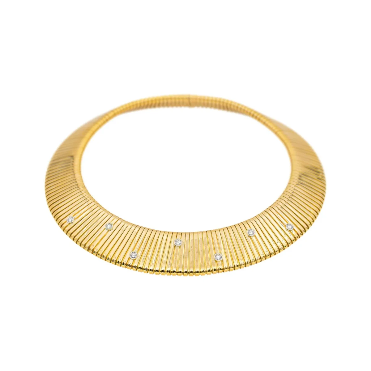 Weingrill Collier Tubogas Or jaune Diamant – Image 6