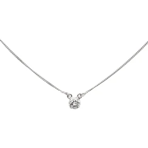 Collier Solitaire Or blanc Diamant