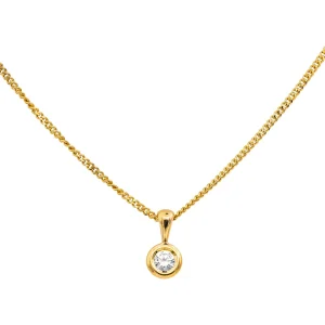 Collier Solitaire Or jaune Diamant