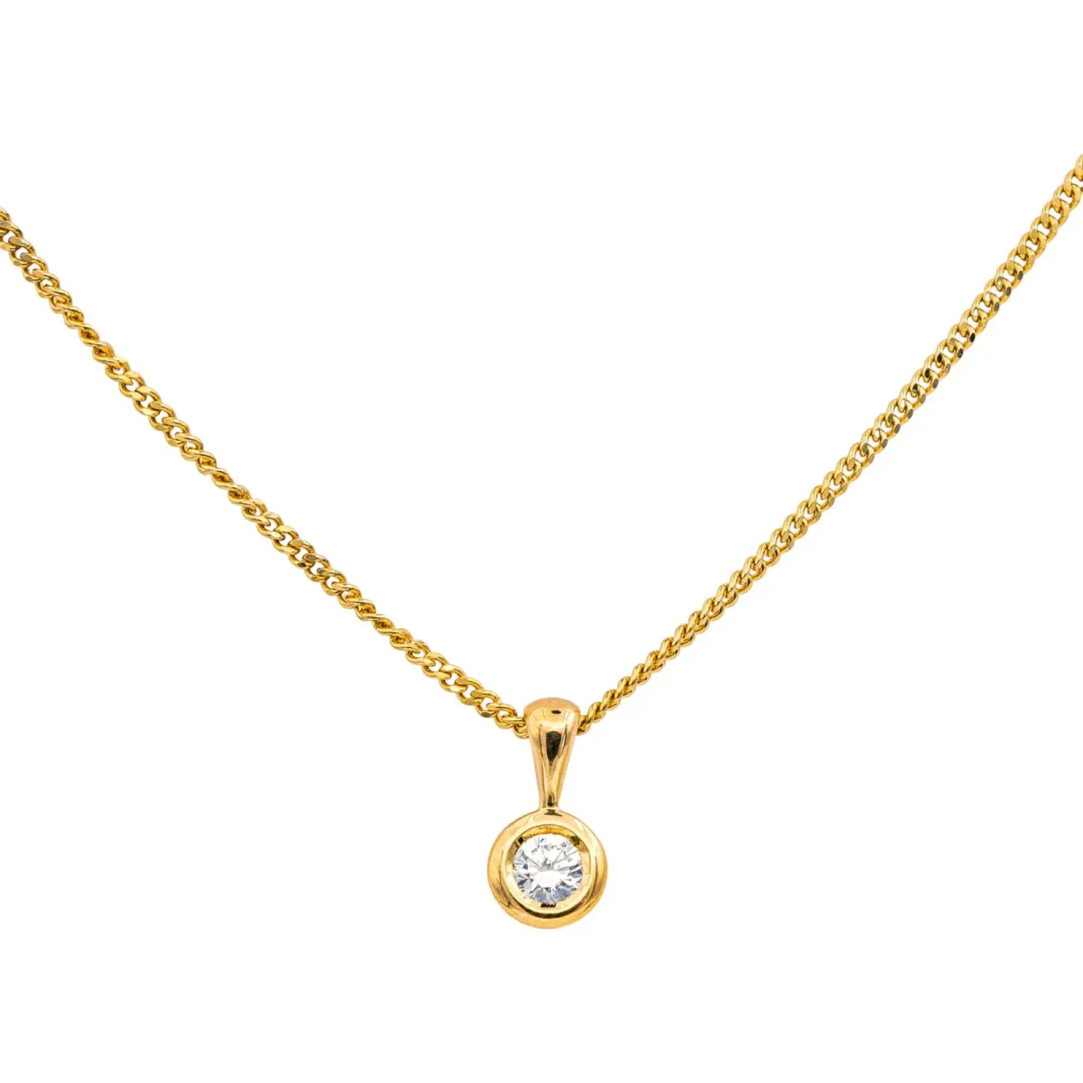 Collier Solitaire Or jaune Diamant