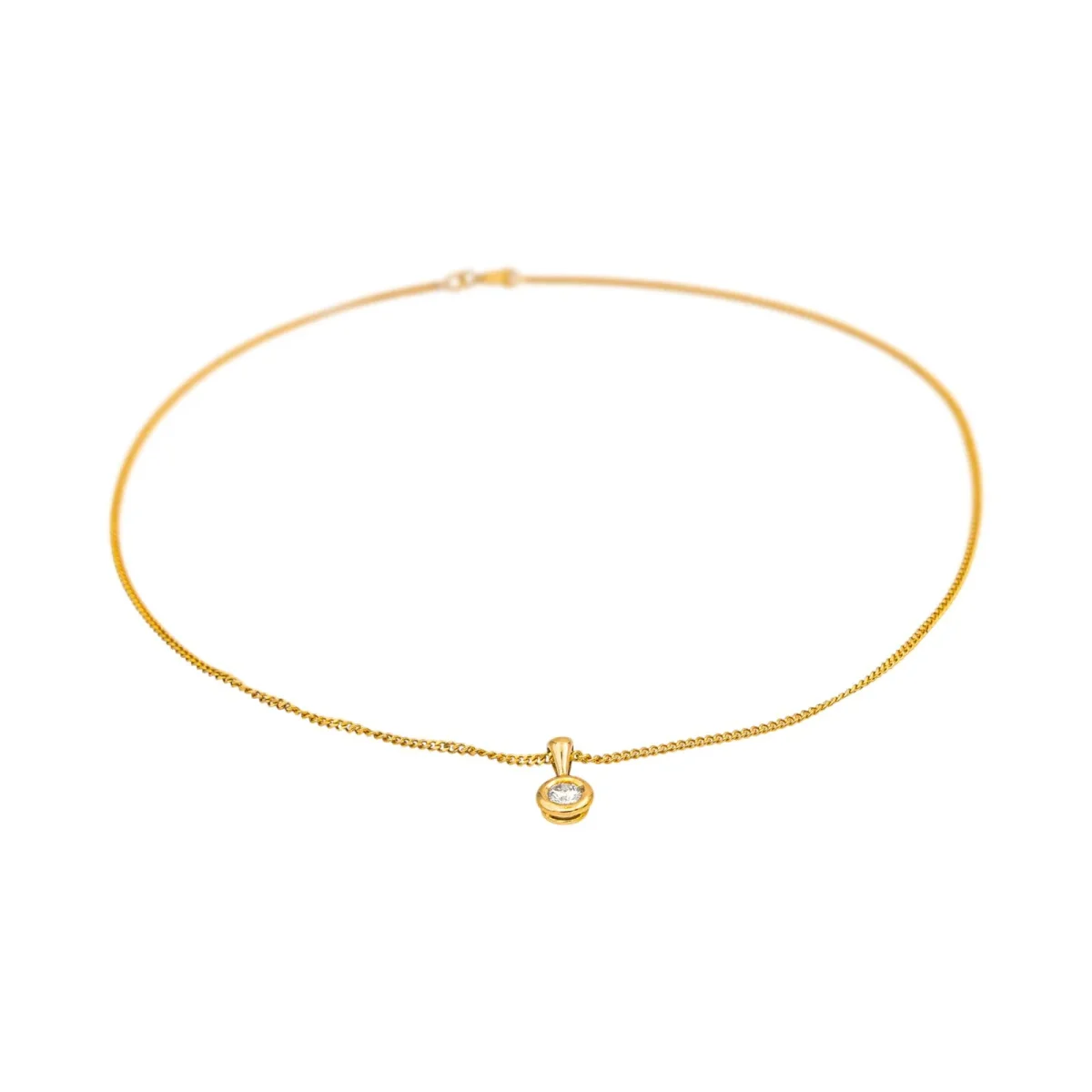 Collier Solitaire Or jaune Diamant – Image 5