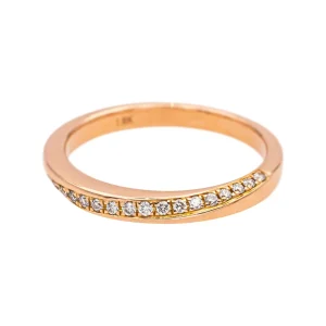 Bague Demi alliance Or rose Diamant