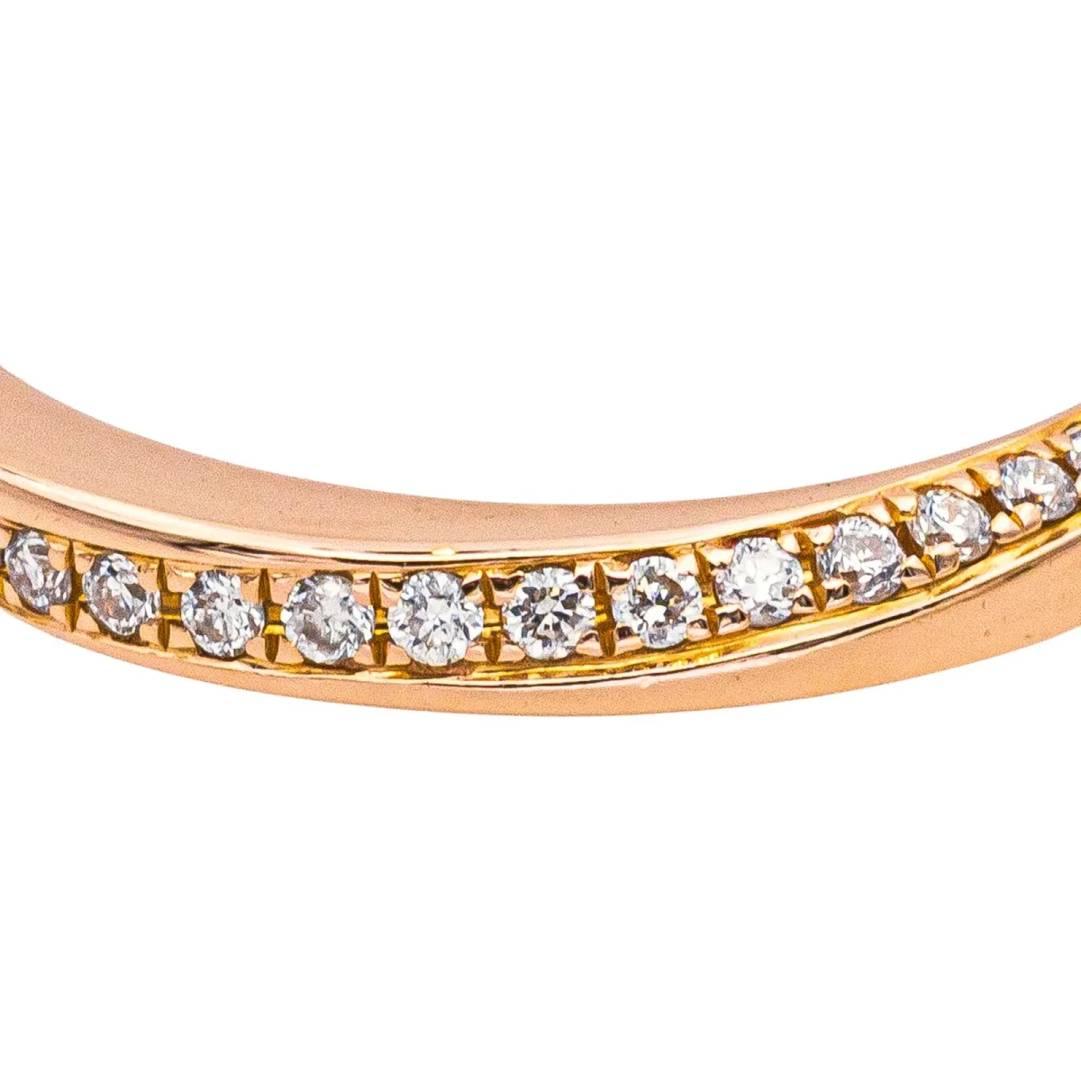 Bague Demi alliance Or rose Diamant – Image 6