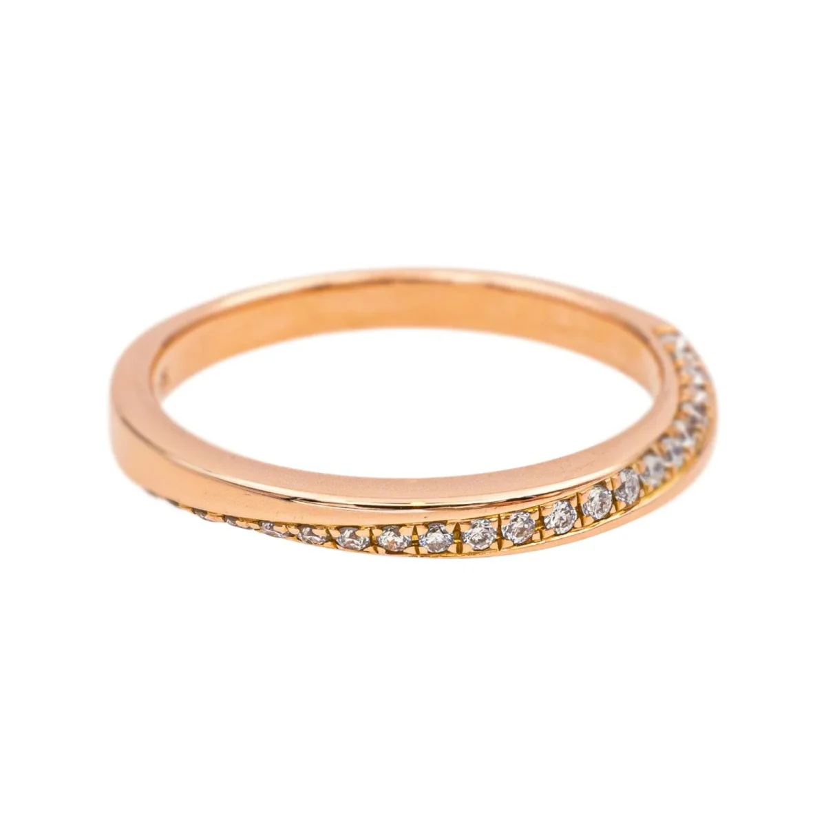 Bague Demi alliance Or rose Diamant – Image 7