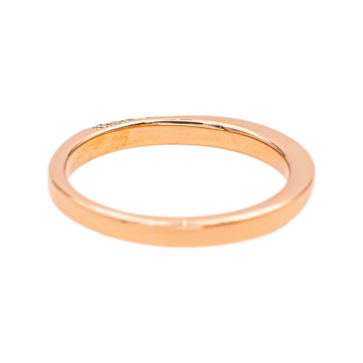 Bague Demi alliance Or rose Diamant – Image 8