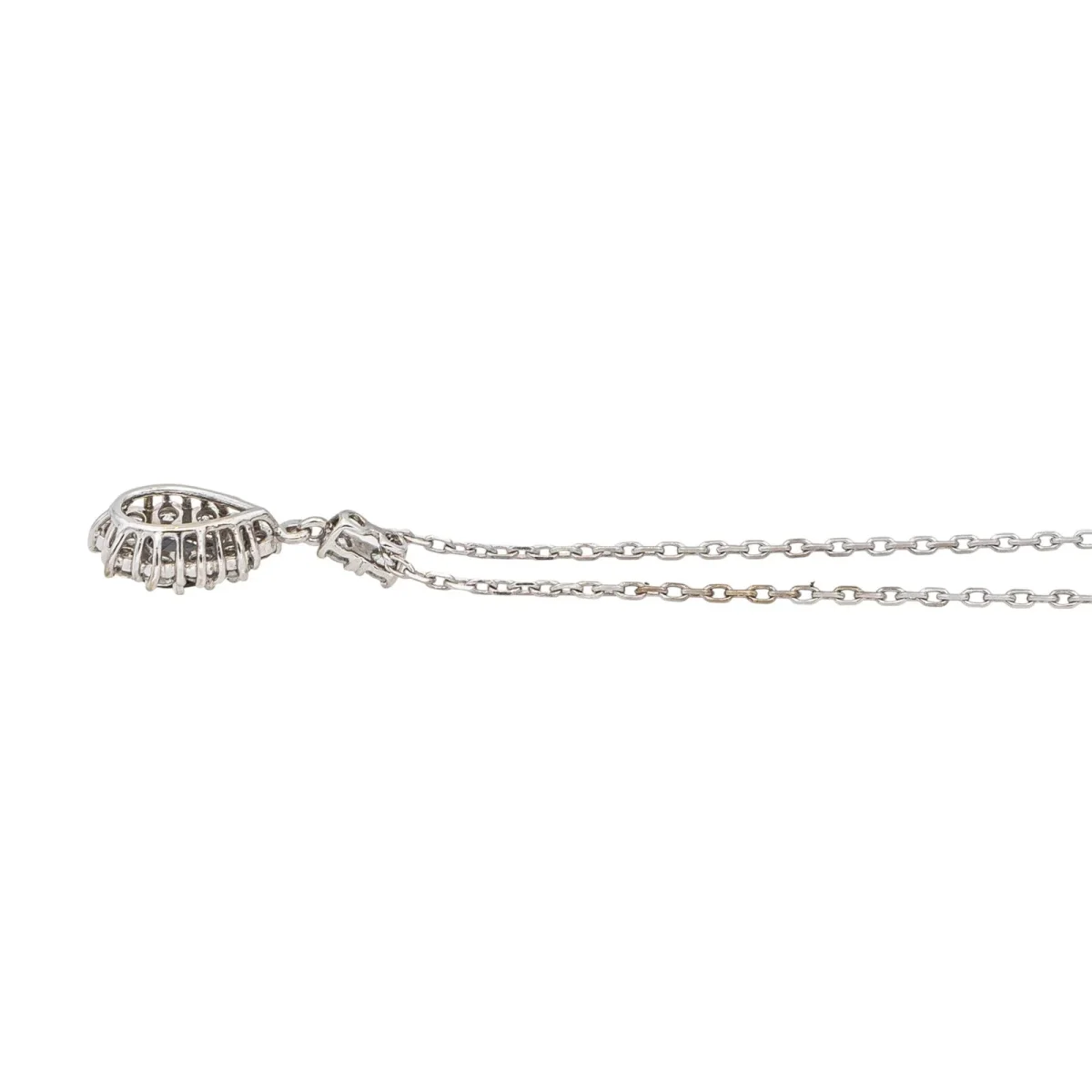 Collier Pendentif Or blanc Saphir, Diamant – Image 6