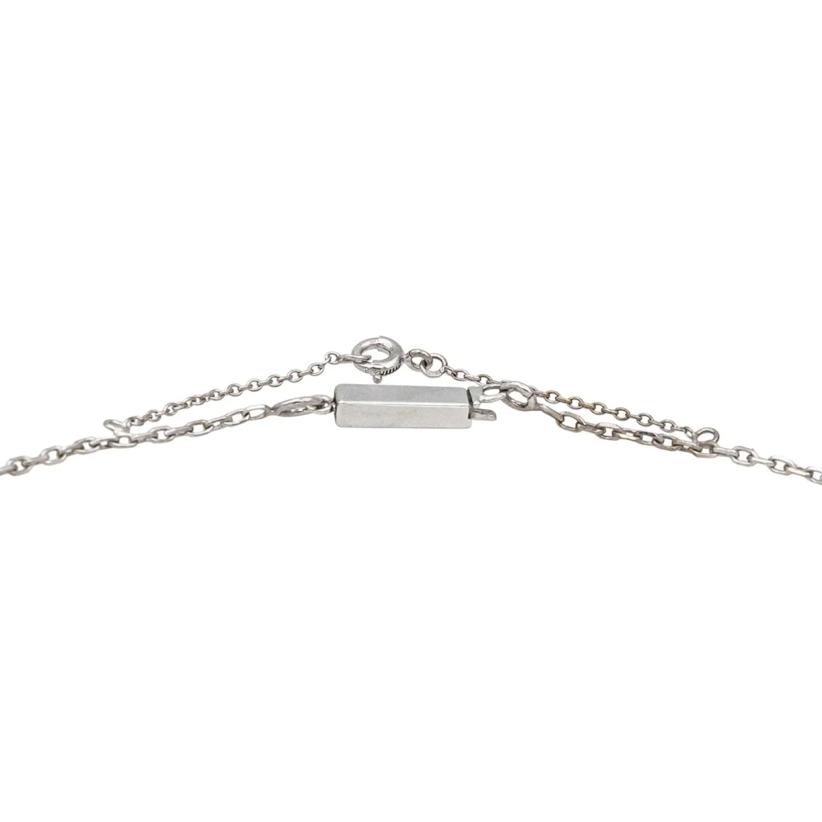 Collier Pendentif Or blanc Saphir, Diamant – Image 8