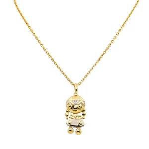 Fred Collier Pendentif Indienne Or jaune Diamant
