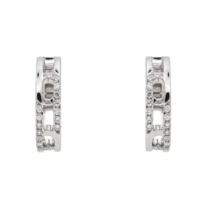 Boucles d'oreilles Créoles Or blanc Diamant