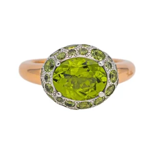 Pomellato Bague Tabou Or rose, Argent Peridot
