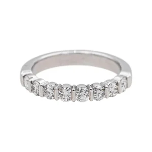 Bague Demi alliance Platine Diamant