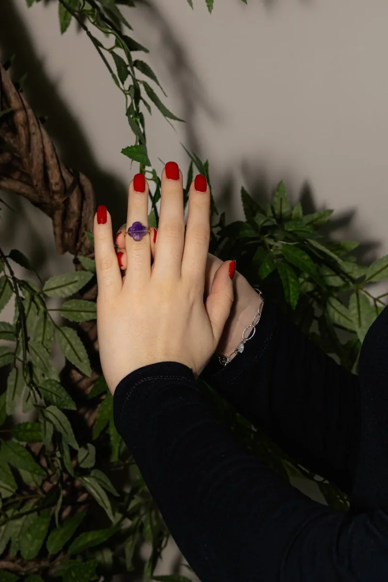 Morganne bello Bague Friandise Or jaune Améthyste – Image 3