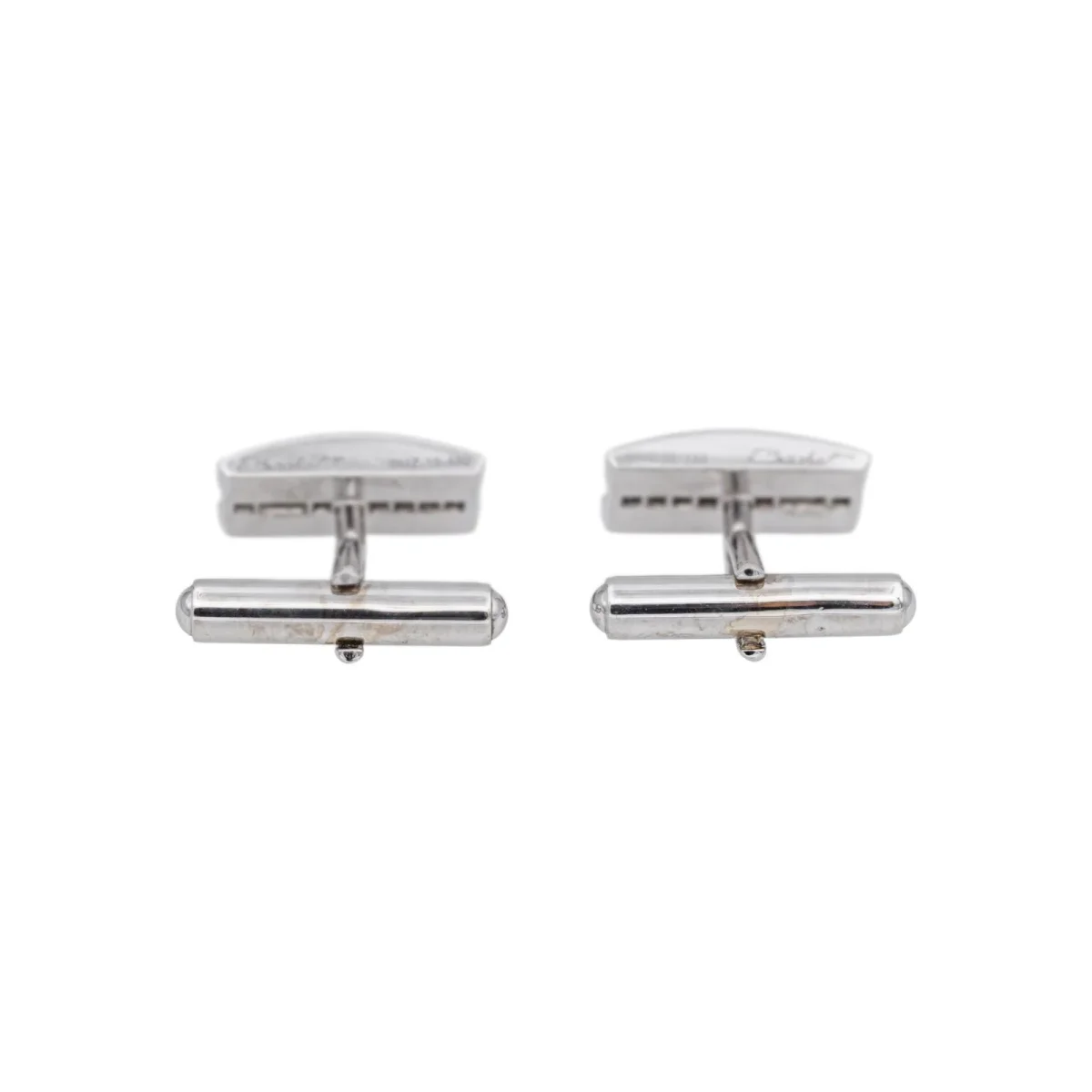 Bachet Boutons de manchette Gentleman Or blanc Diamant, Diamant noir – Image 3