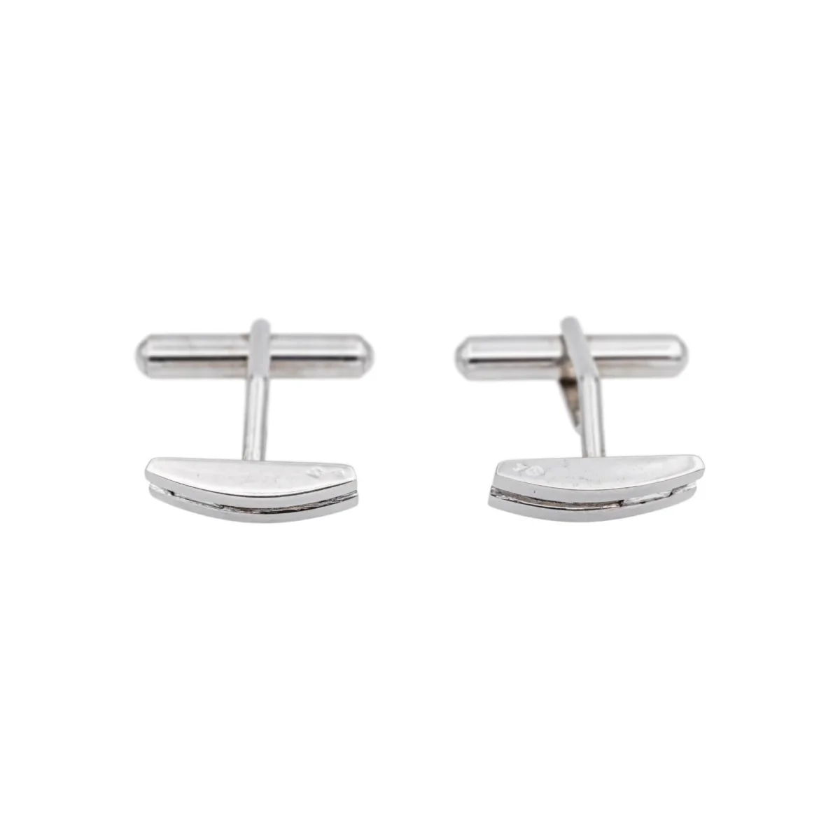 Bachet Boutons de manchette Gentleman Or blanc Diamant, Diamant noir – Image 6