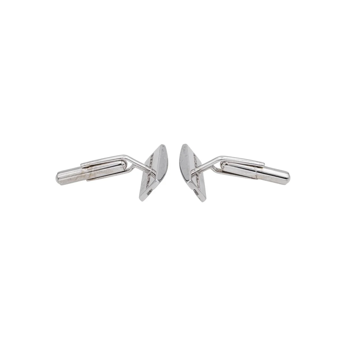 Bachet Boutons de manchette Gentleman Or blanc Diamant, Diamant noir – Image 7