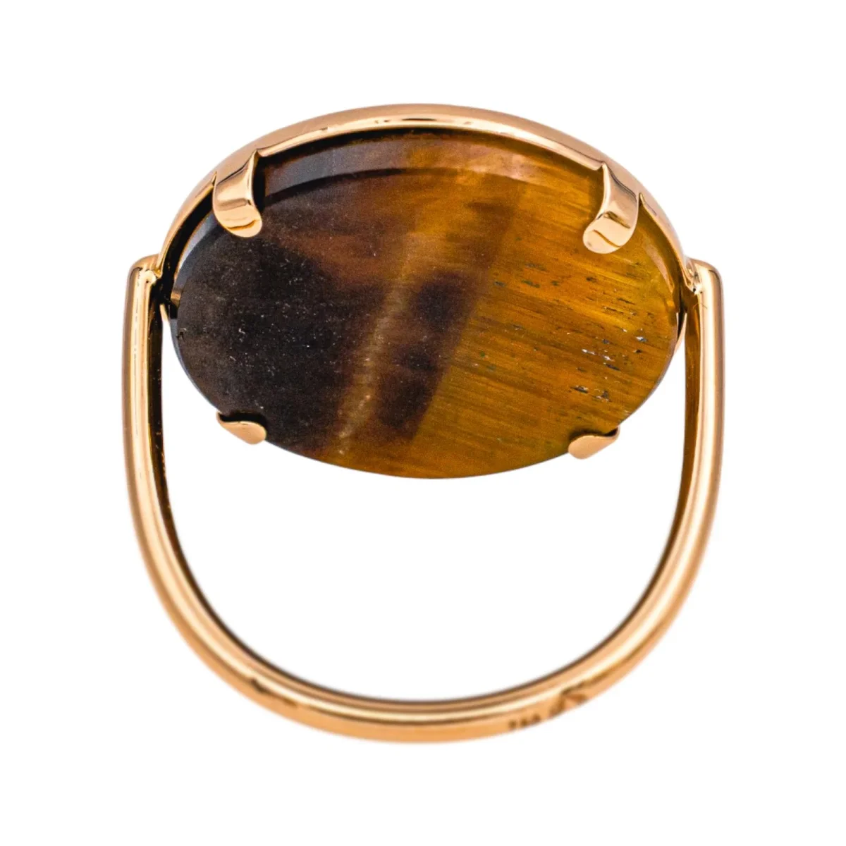 Ginette ny Bague Ever tiger eye disc ring Or rose Œil de tigre – Image 7